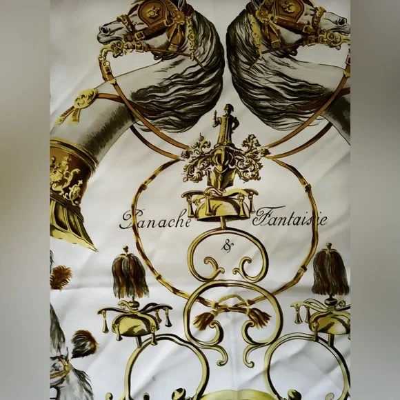 RARE Hermès Scarf 90 Vintage “Panache et Fantaisie” Carré 90 x 90 cm Circa 1959 - Picture 4 of 7